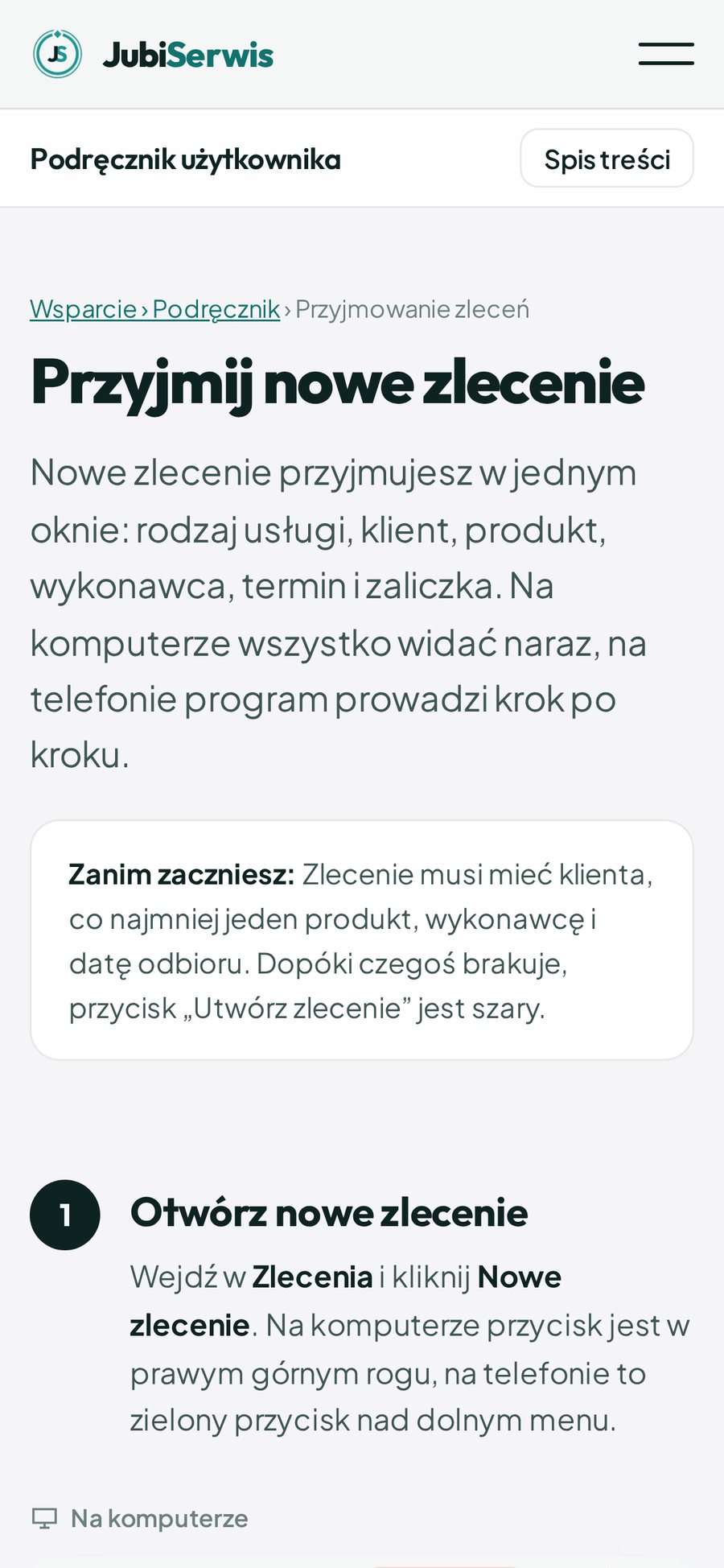 Artykuł podręcznika na telefonie