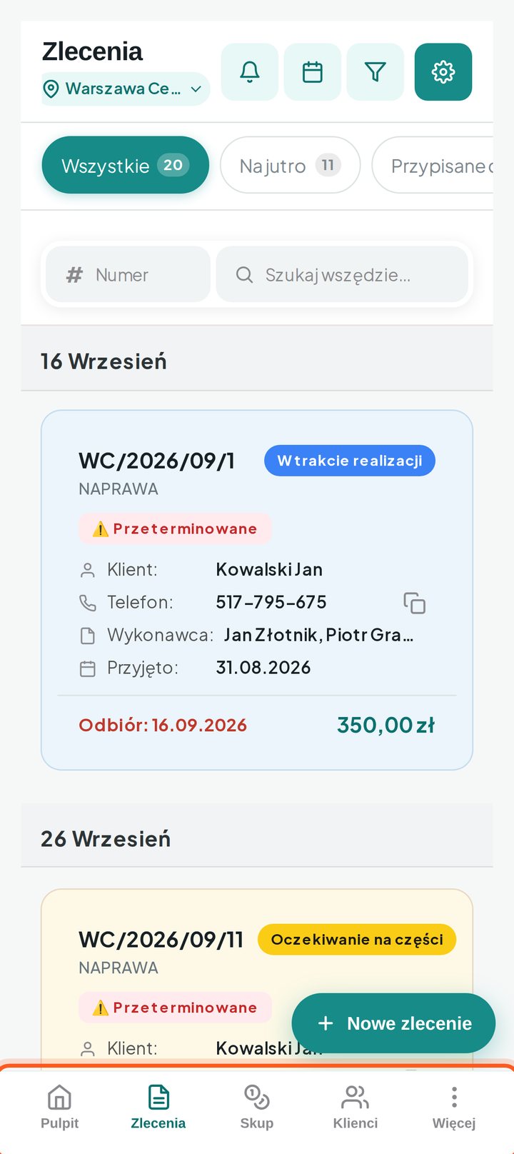 Dolny pasek menu na telefonie (telefon)