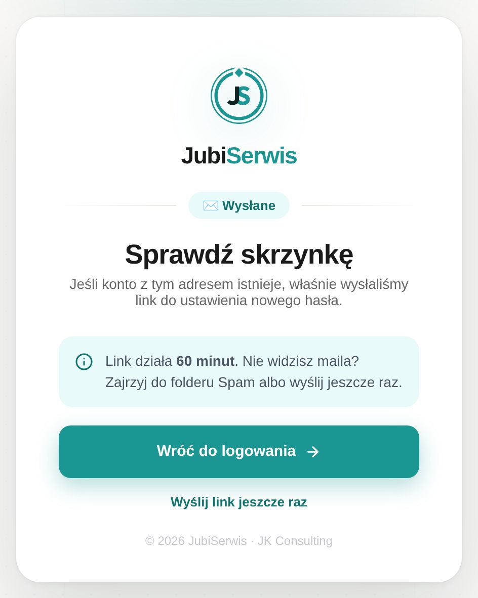 Potwierdzenie Sprawdź skrzynkę z informacją o ważności linku (komputer)