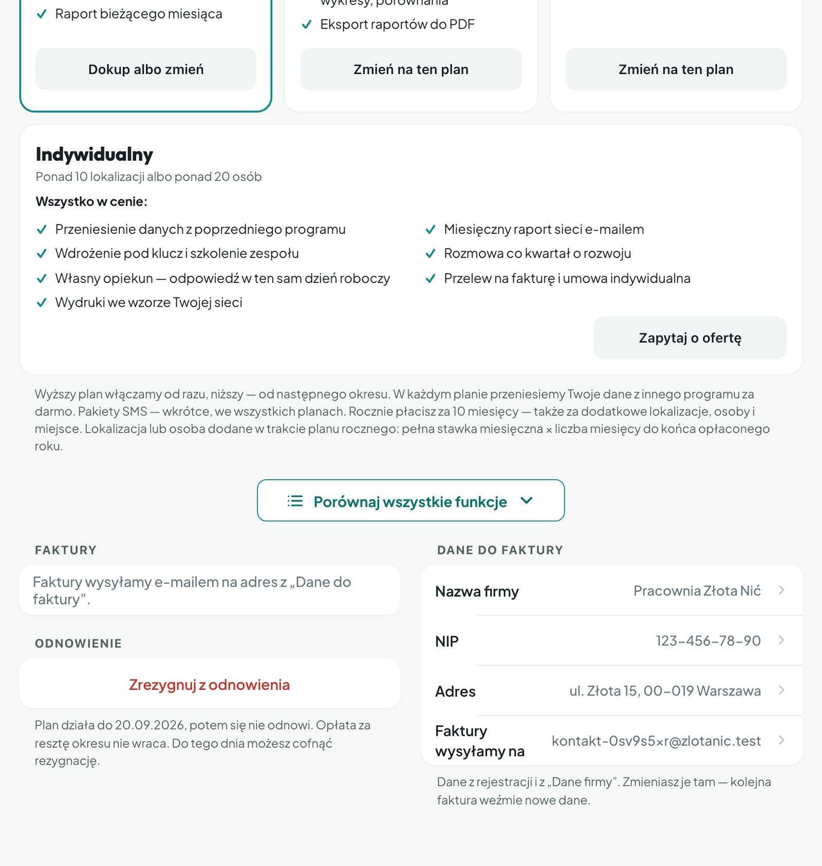 Część Faktury przed wystawieniem pierwszego dokumentu (komputer)
