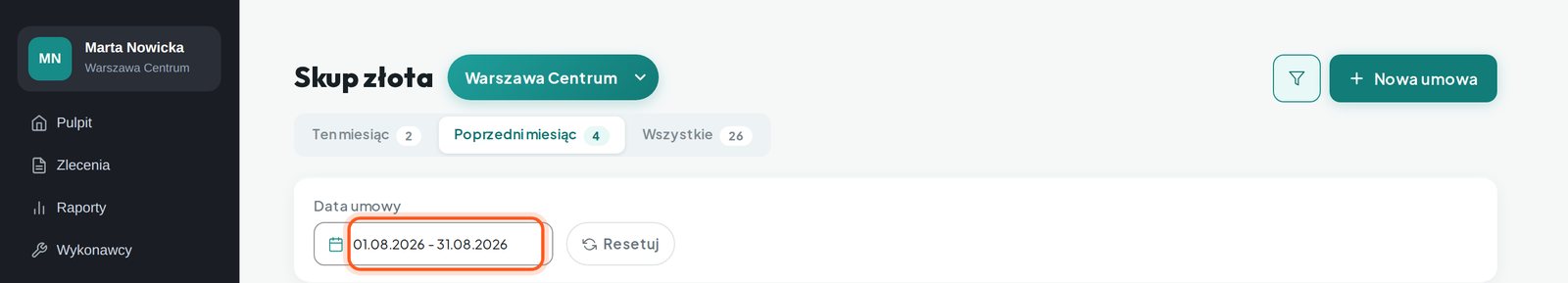 Pola Data umowy od i Data umowy do (komputer)
